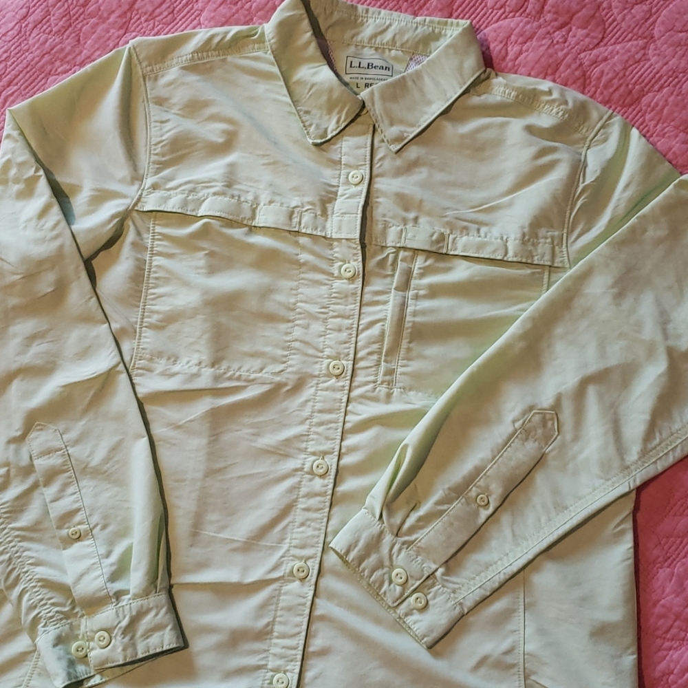LLBean Button Shirt in Lime Large